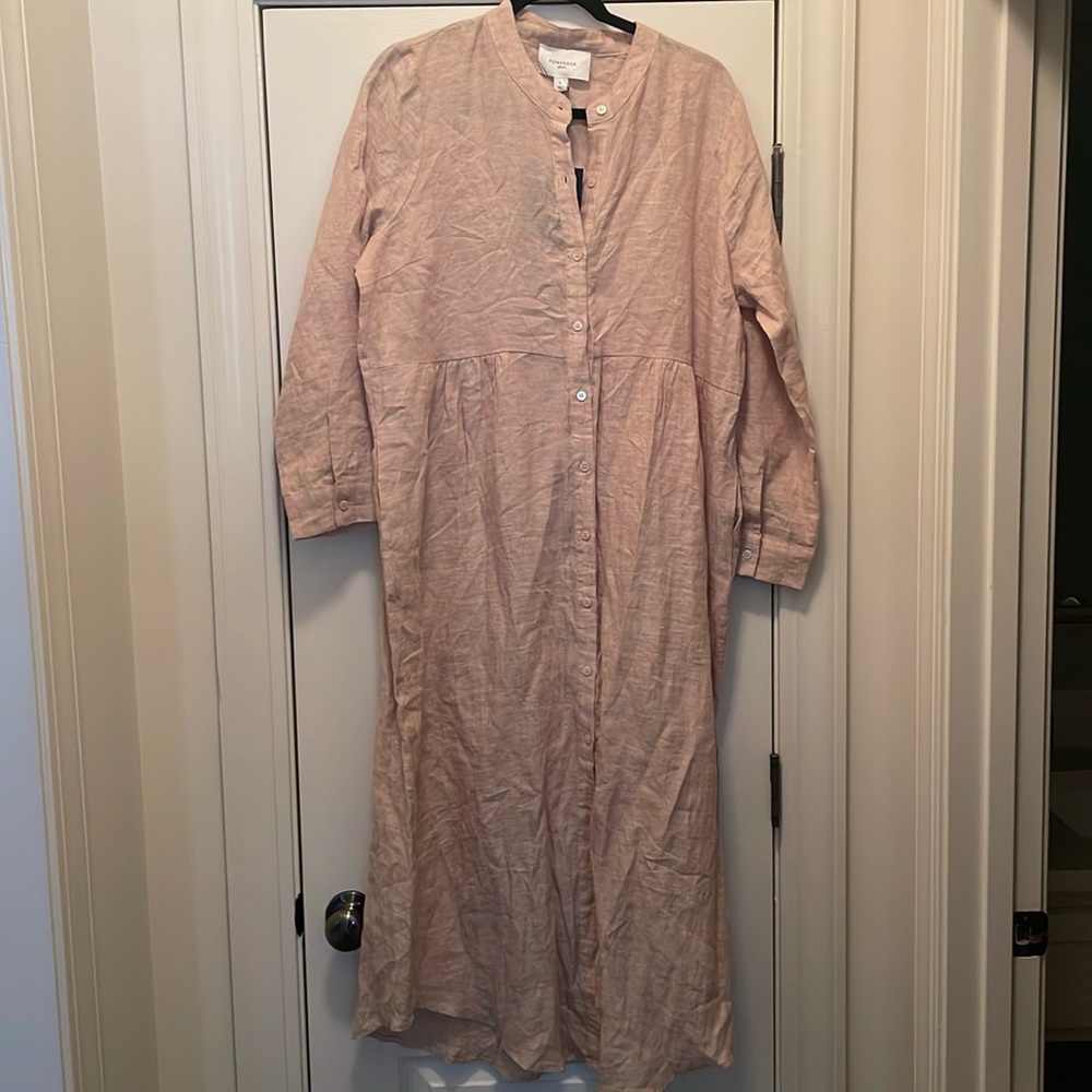 Pomander Place Tan linen dress.  NWOT.  Size large